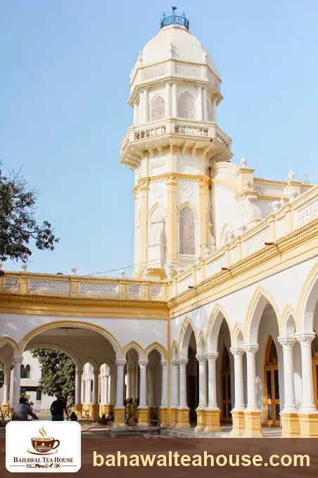 Arched veranda and clock tower of Central Library Bahawalpur
