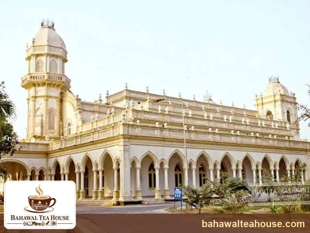 Central Library Bahawalpur facade with cream and yellow arches
